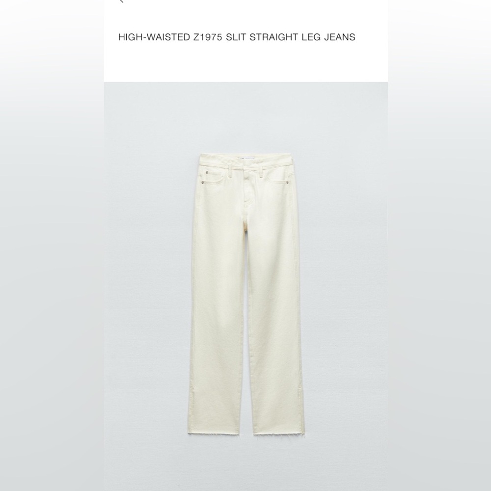 Zara High rise split Straight Leg Jeans